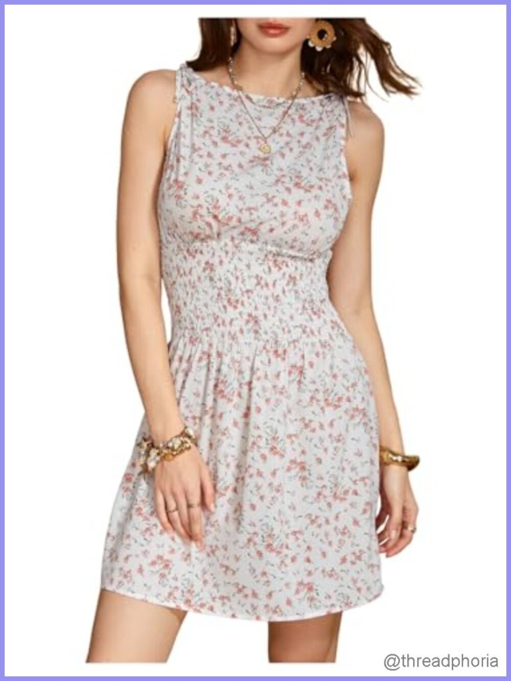 Gingham Fit and Flare Sleeveless Summer Dress